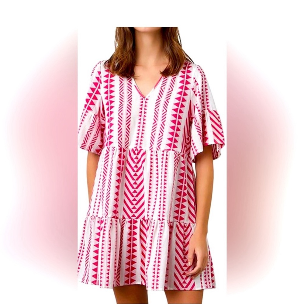 Velvet by Graham & Spencer Madelina Printed Tiered Dress Sz XSmall